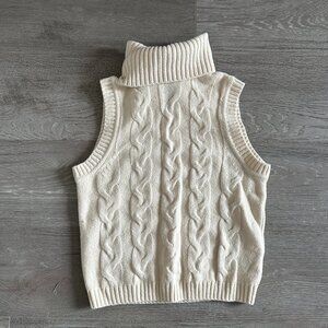 CREAM TURTLENECK VEST FROM GAP